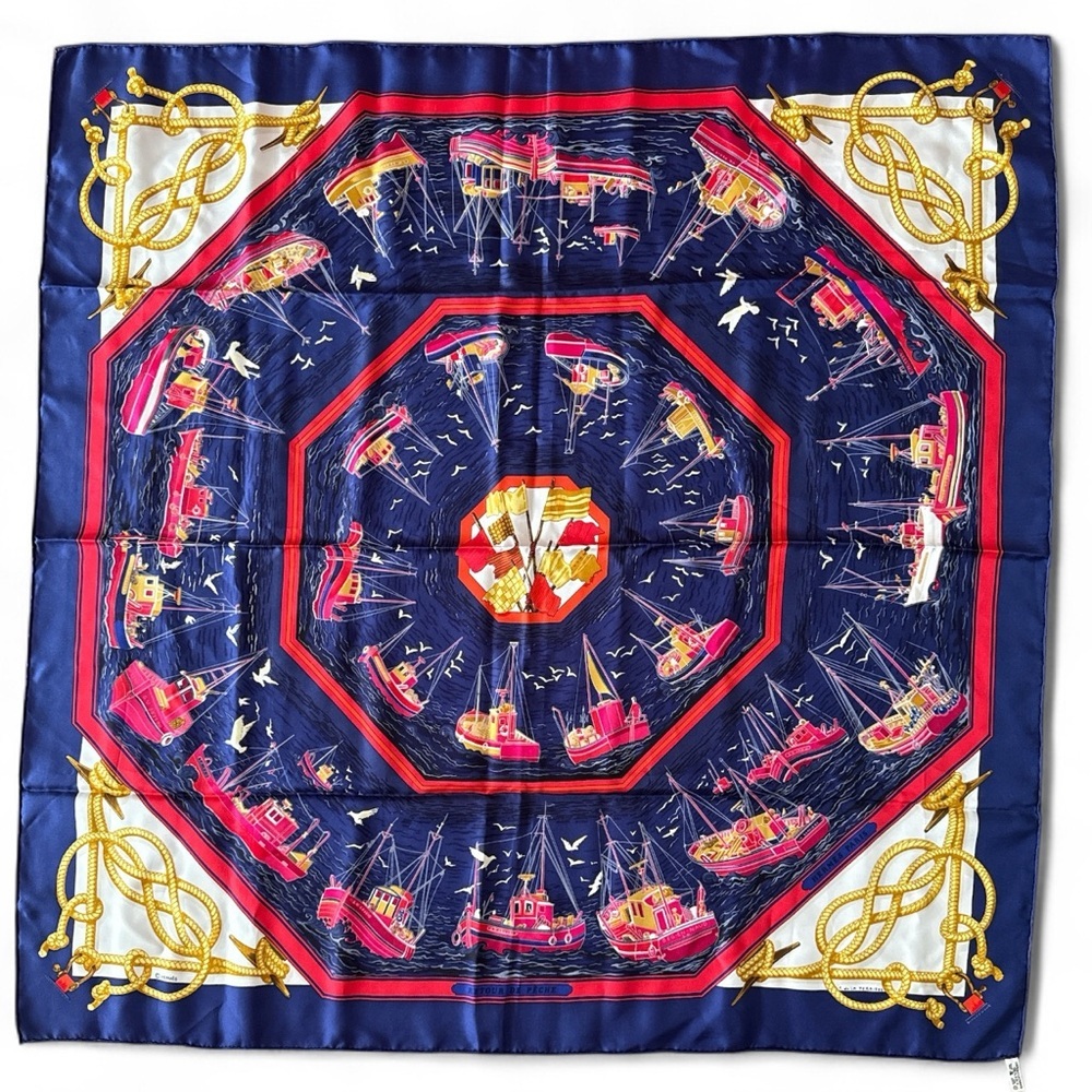 Hermes Retour De Peche Silk Scarf
